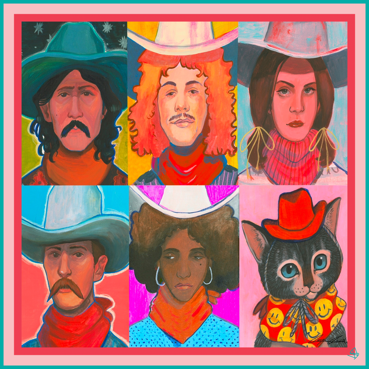 All the Cowboys — Large Silk Scarf