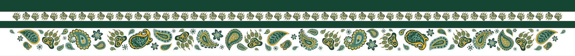 Green Bear Paw Paisley Silky (Skinny Scarf)