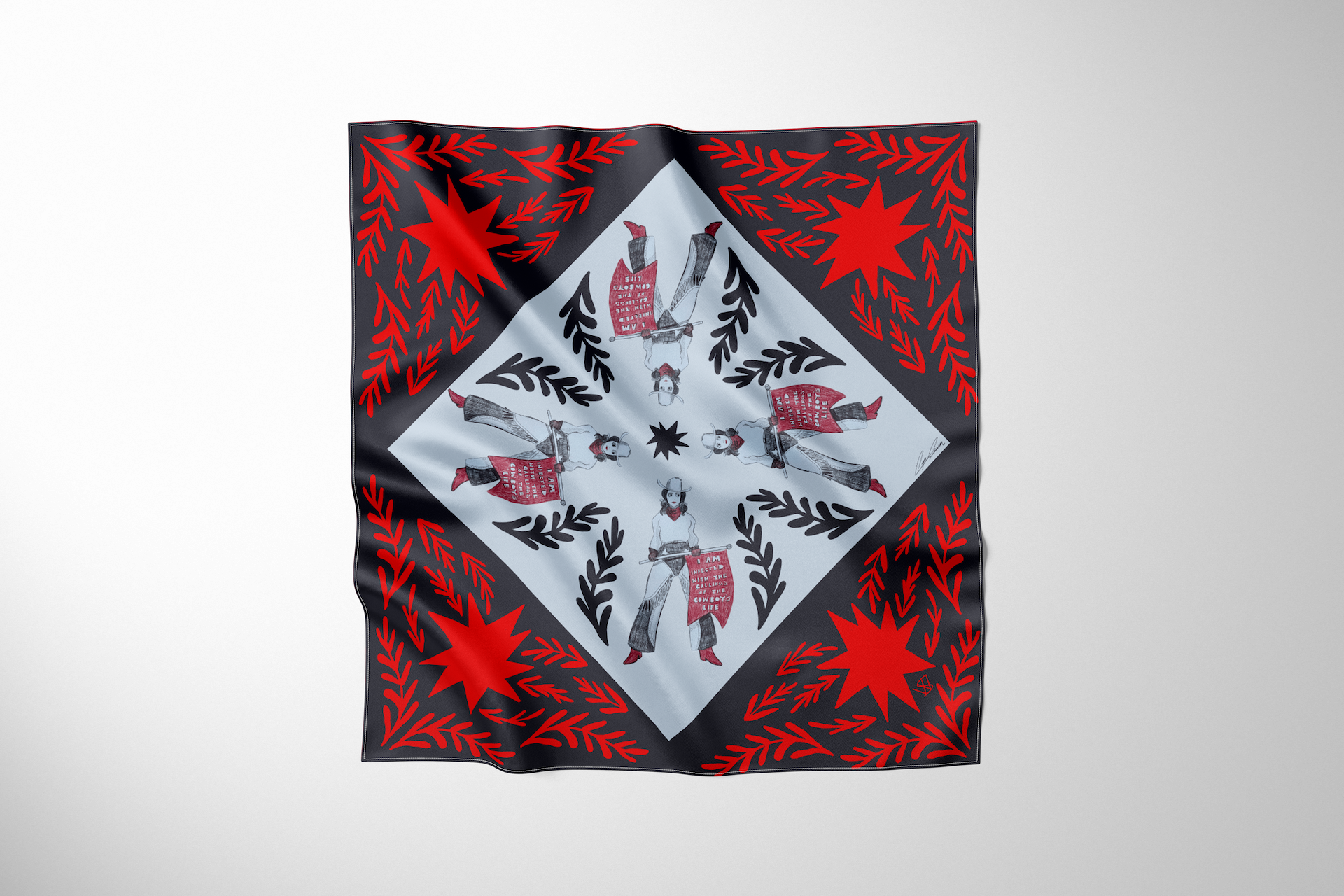 Caya's Cowgirls Medium Silk Scarf | WILDSILKS
