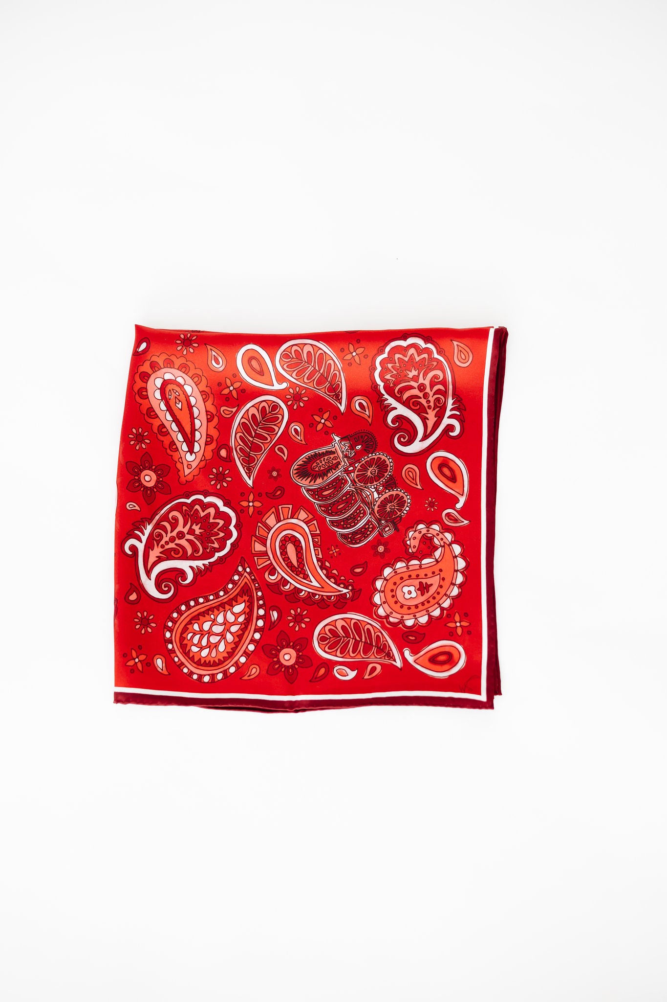 Crimson Cream Paisley Scarf