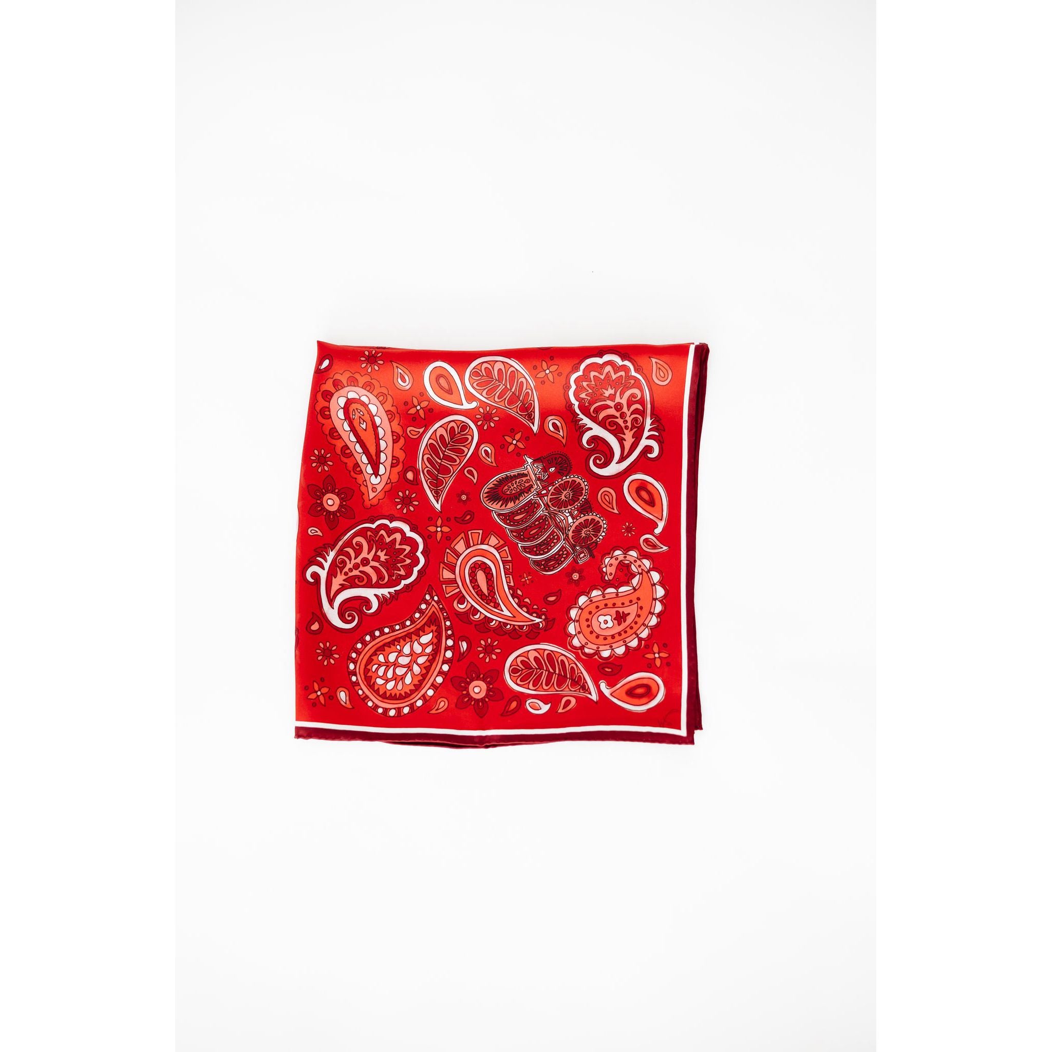 Crimson Cream Paisley Scarf