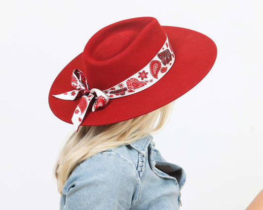 Crimson Cream Paisley Silky