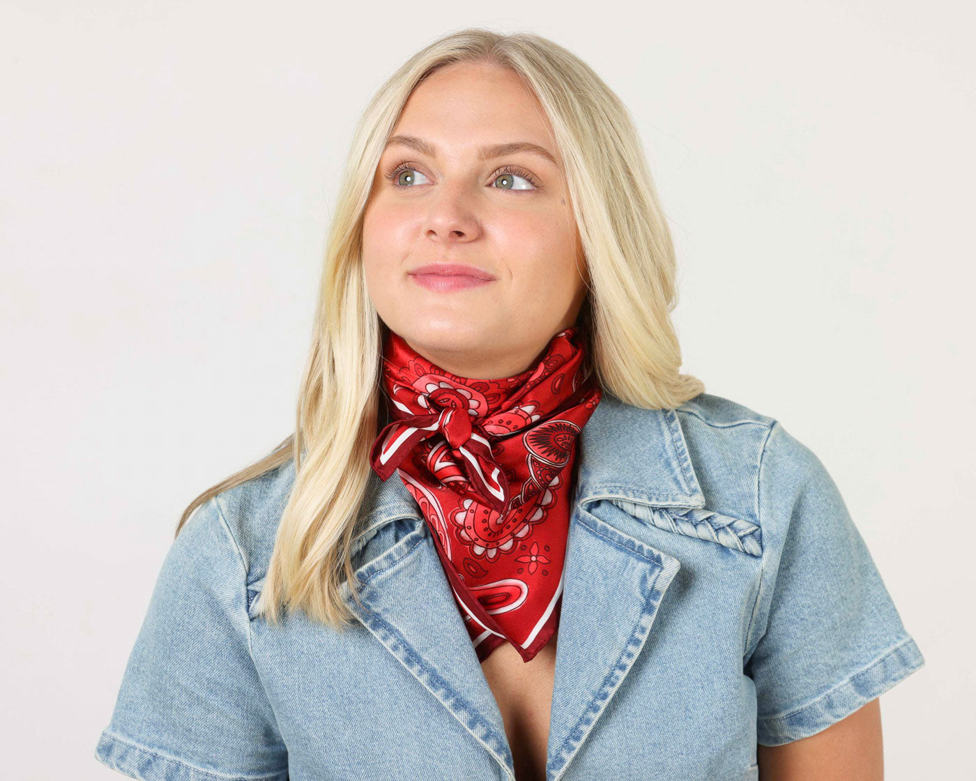 Crimson Cream Paisley Scarf