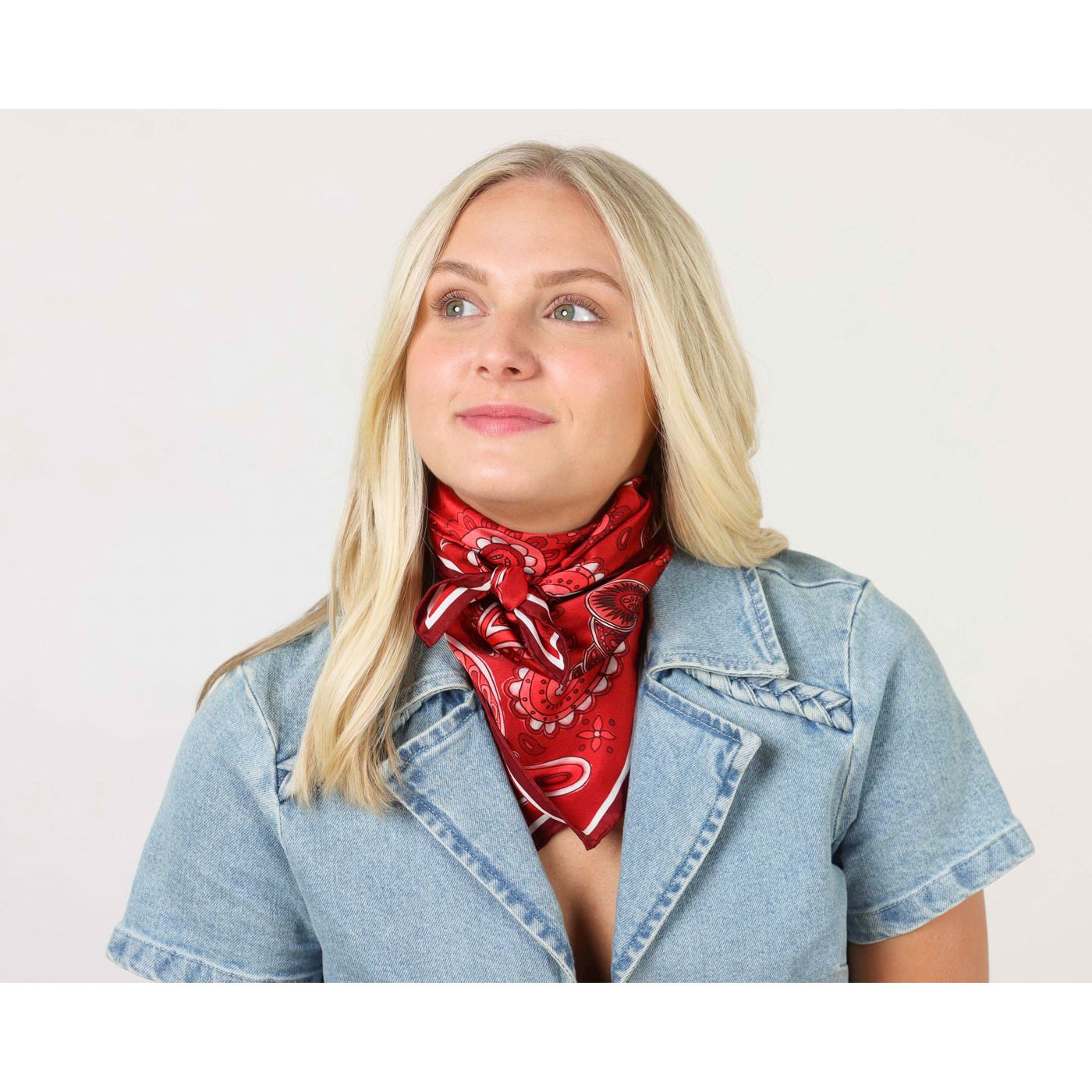 Crimson Cream Paisley Scarf