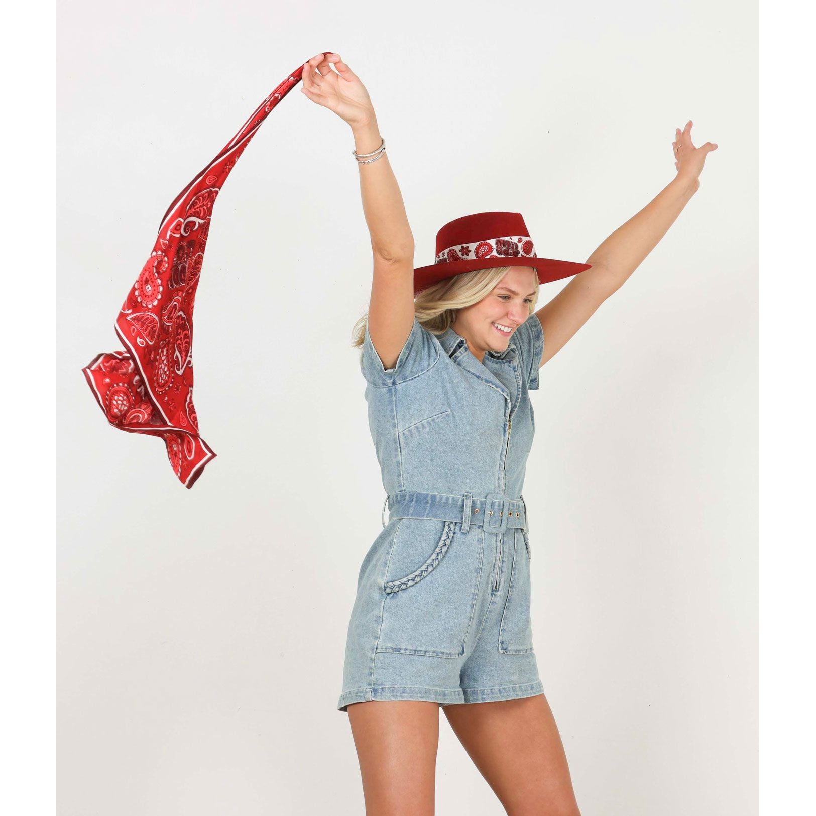 Crimson Cream Paisley Scarf