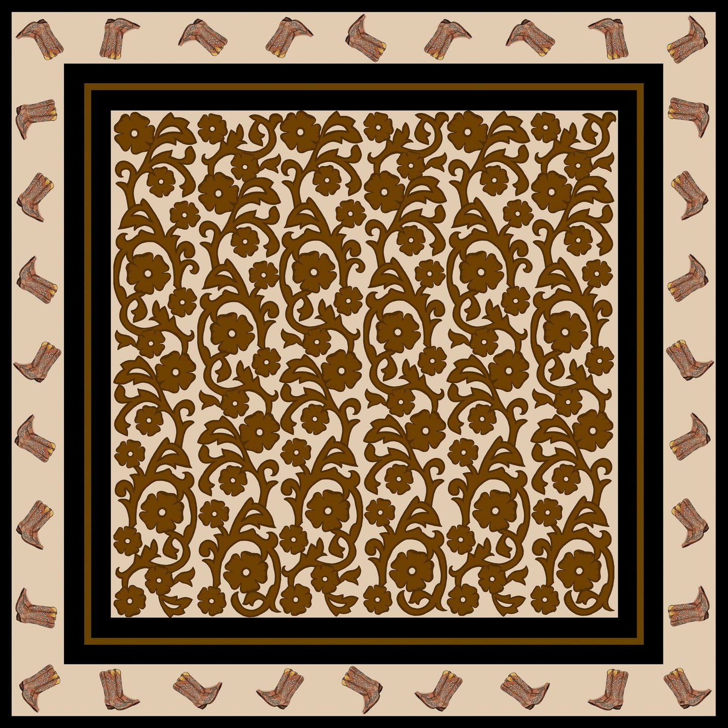 Paisley Boots Black/Brown image 0
