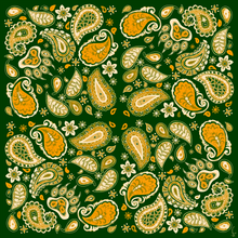 Bear Paw Paisley Pocket Square