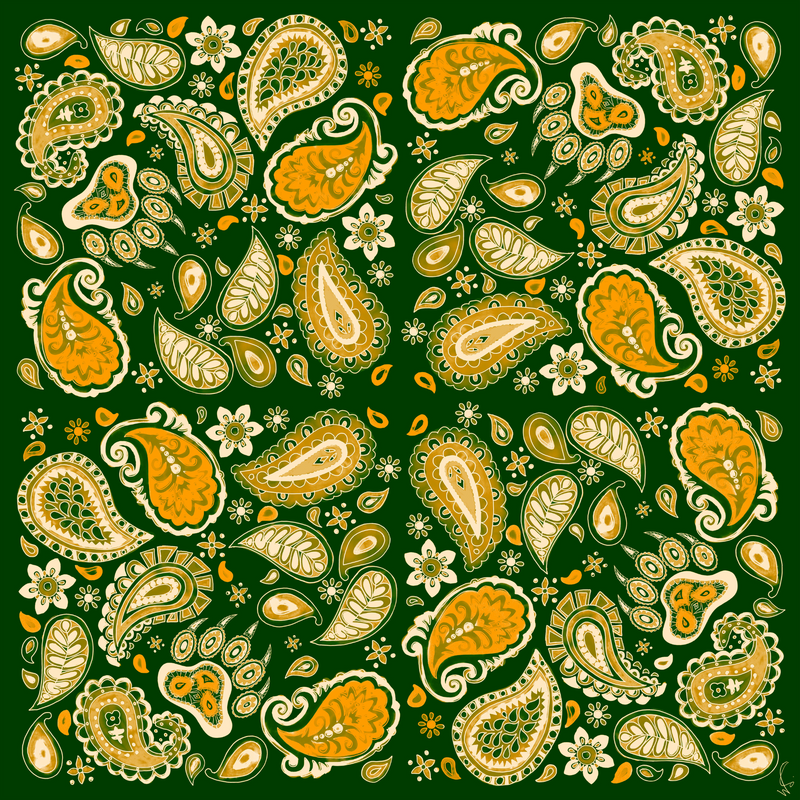 Bear Paw Paisley Pocket Square