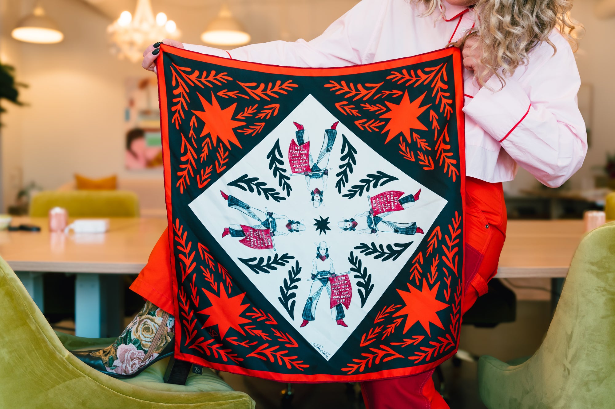 Caya’s Cowgirls Large Silk Scarf