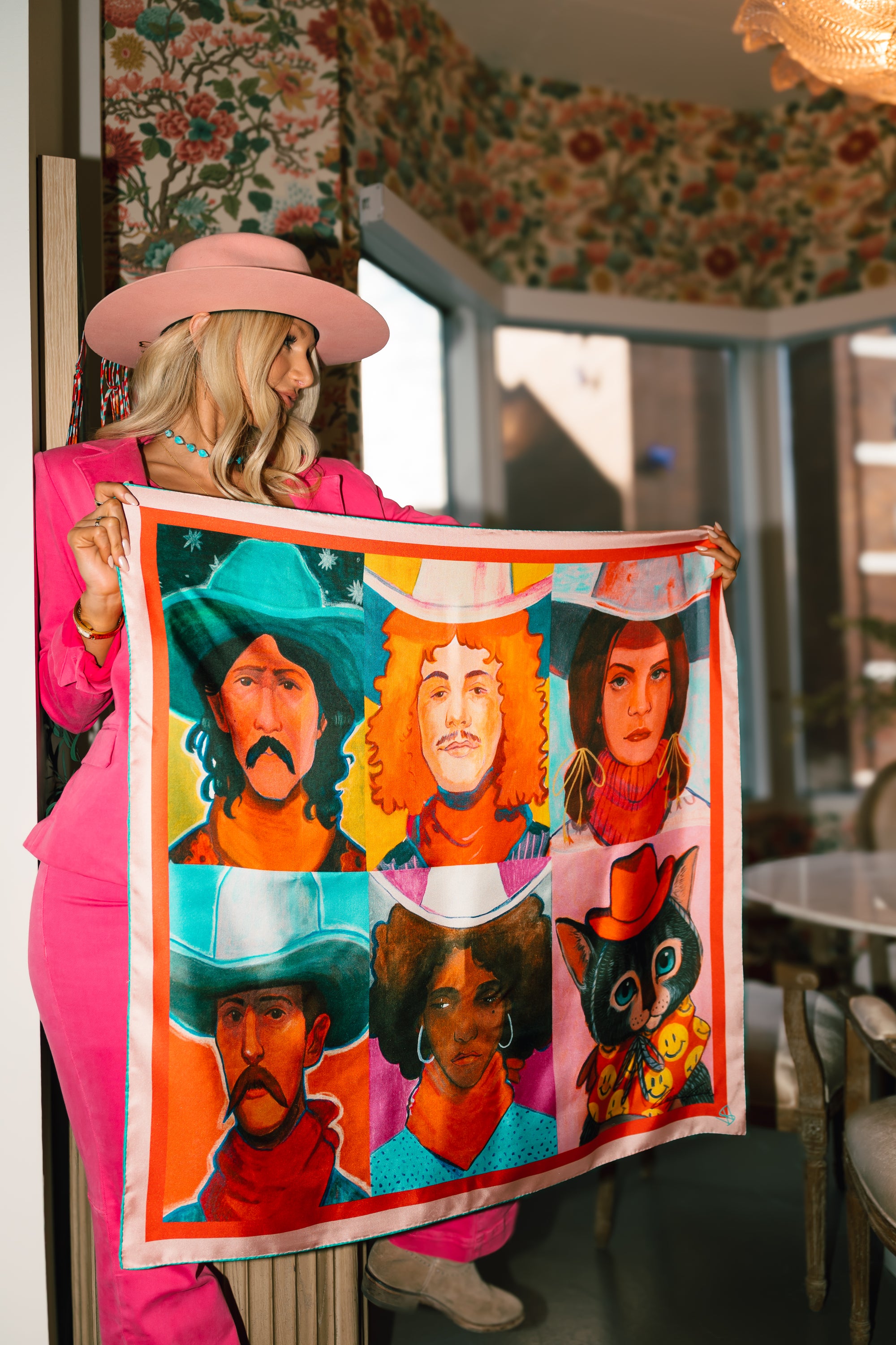 All the Cowboys — Large Silk Scarf