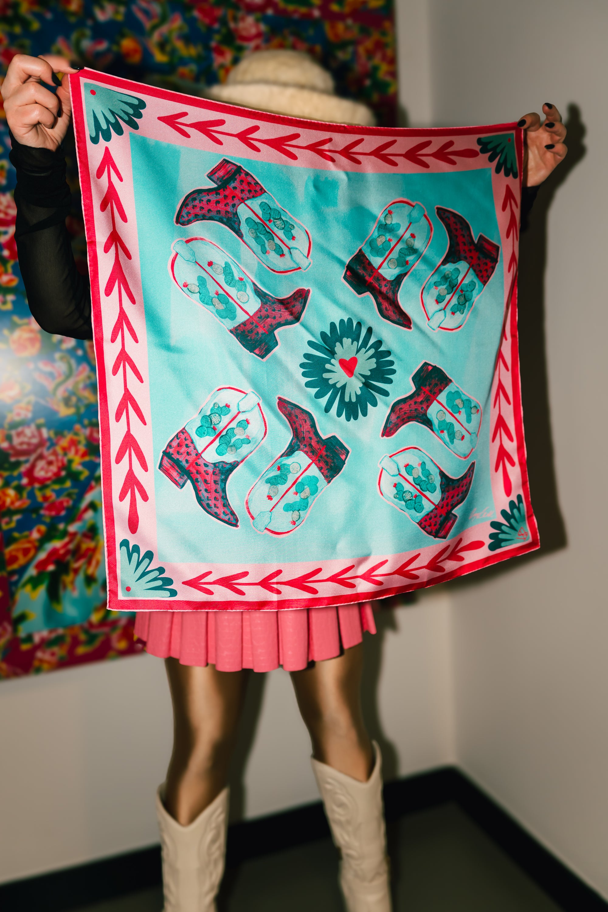Prickly Pair — Medium Silk Scarf