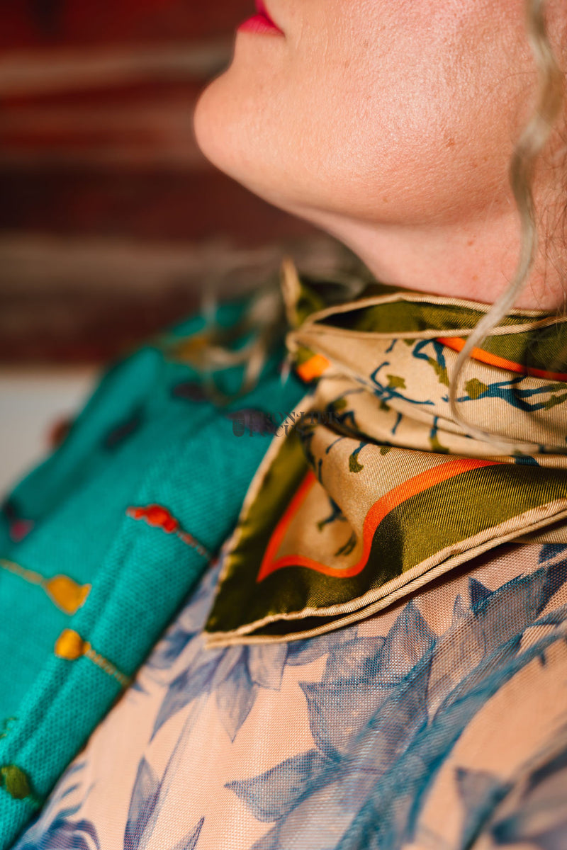 The Two-Step — Medium Silk Scarf (Neutral)