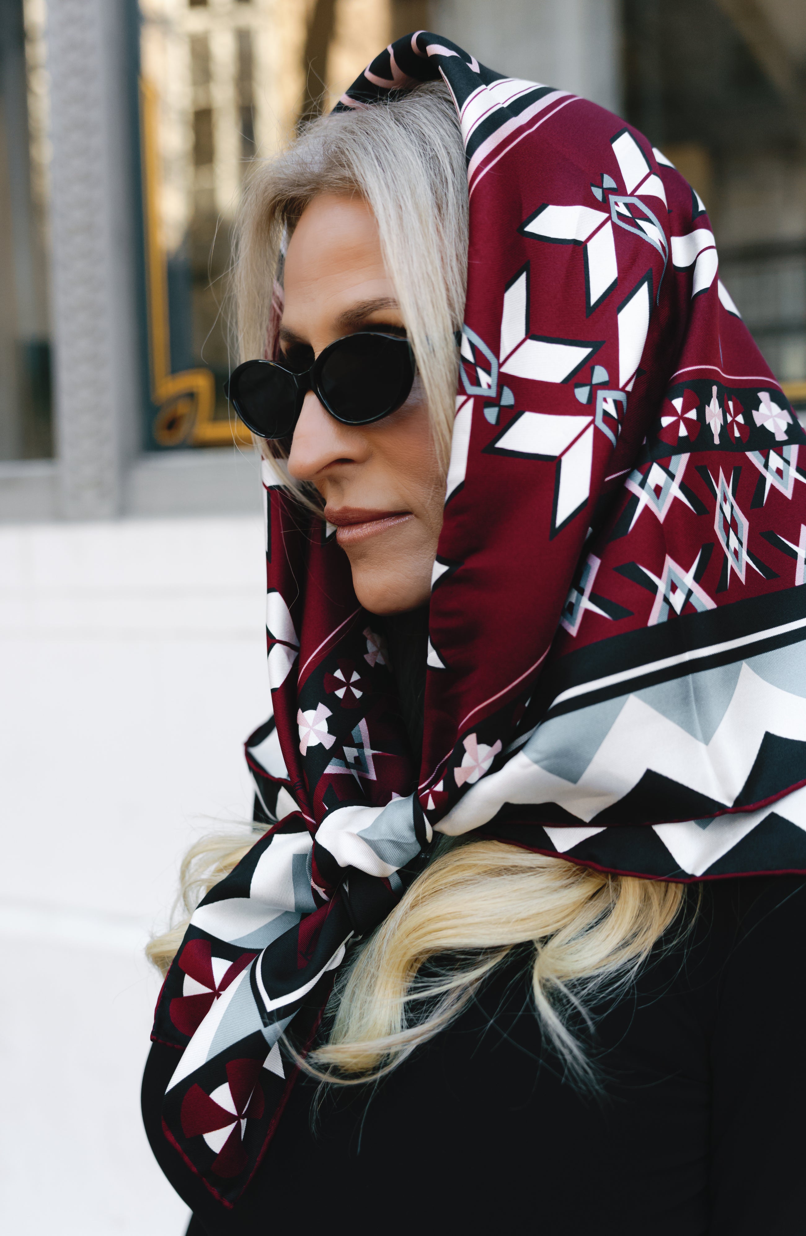 Mesa Noir — Large Silk Scarf