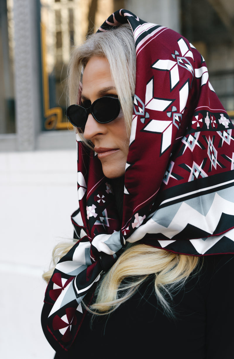 Mesa Noir — Large Silk Scarf