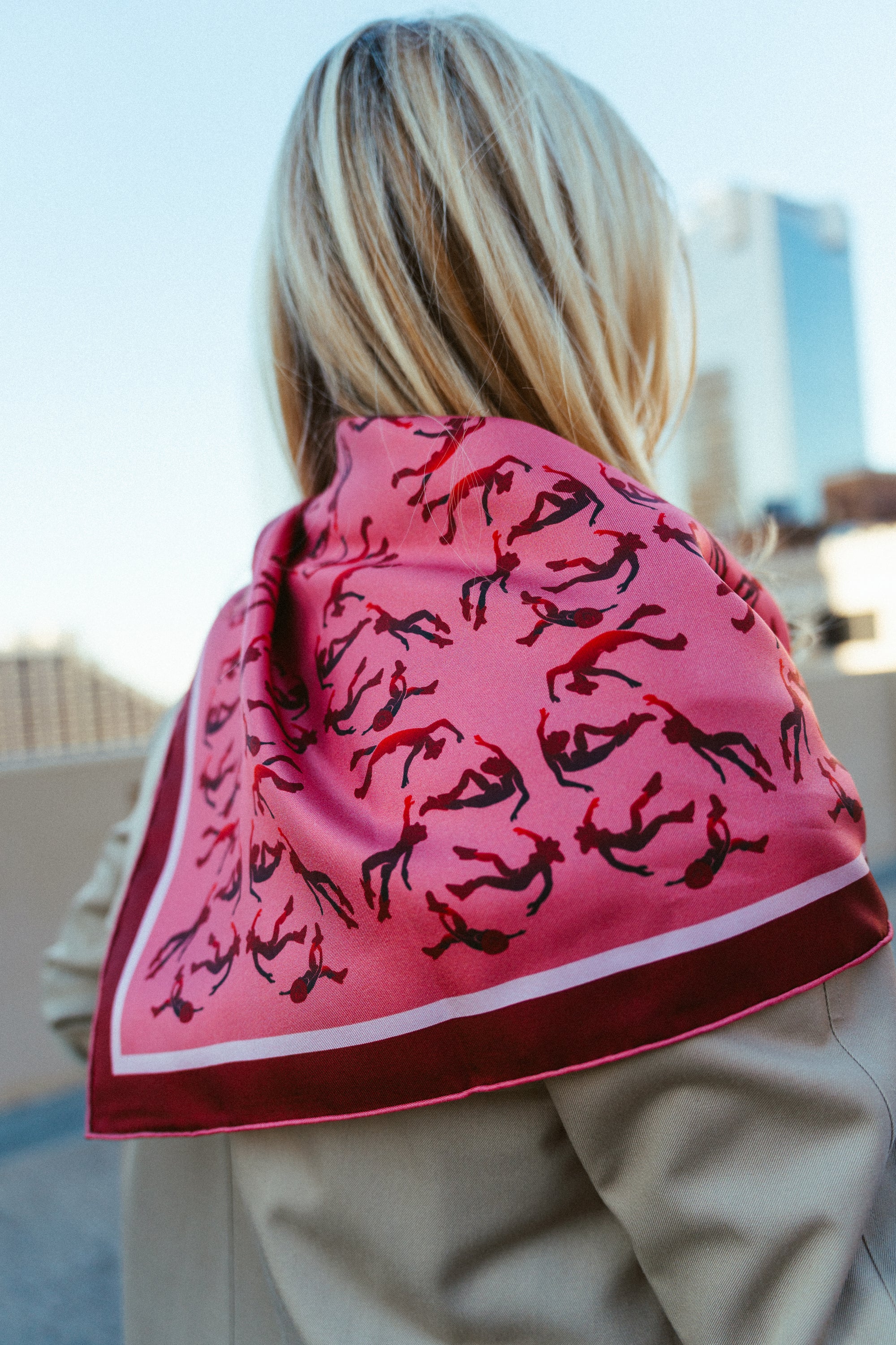 The Two-Step — Medium Silk Scarf (Wine)