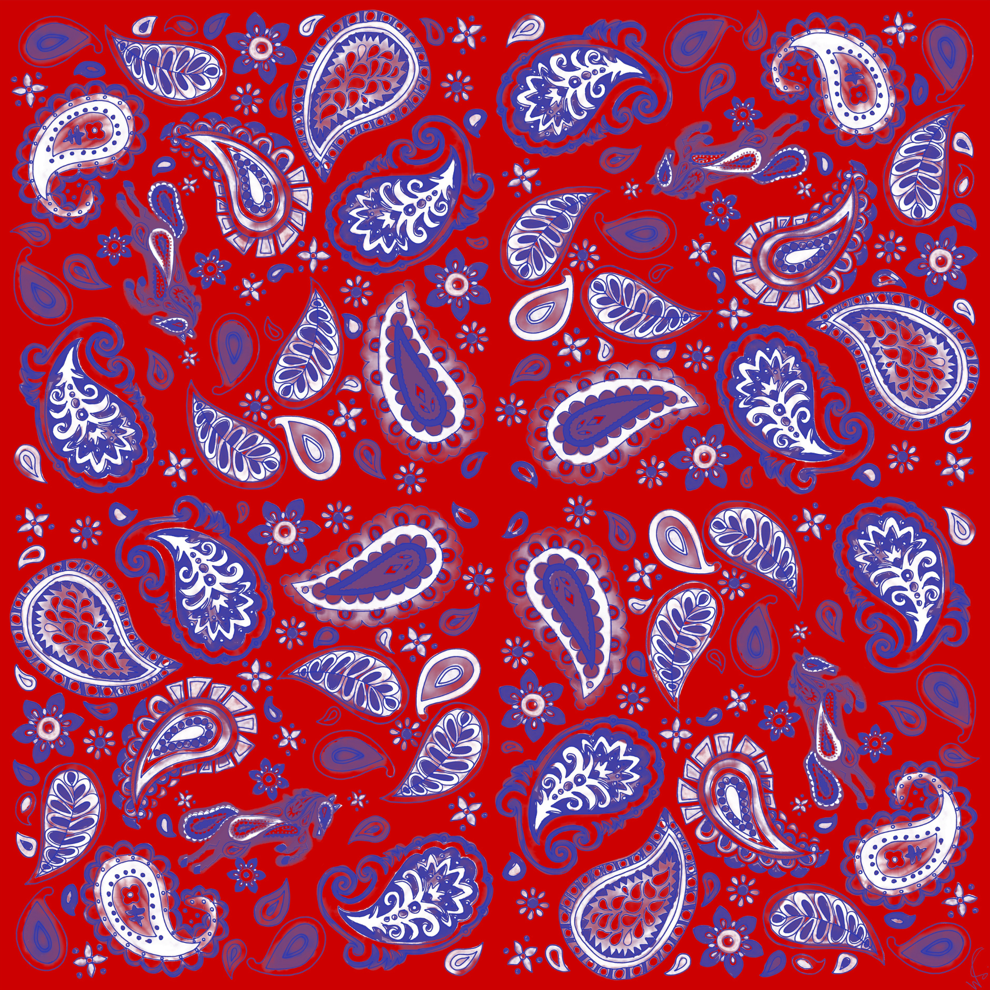 Pony Paisley Pocket Square