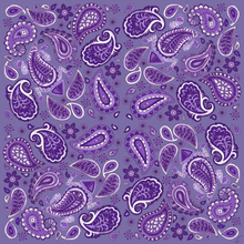 Purple Paisley Pocket Square