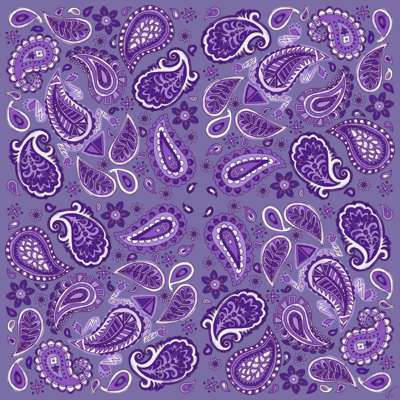 Purple Paisley Pocket Square