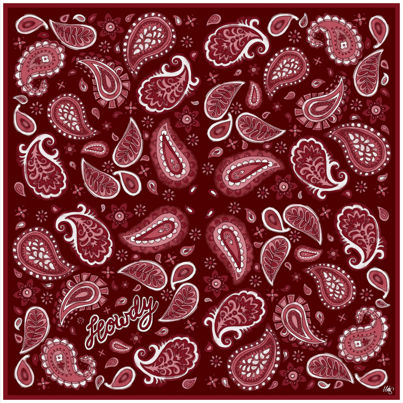 Maroon Paisley “Howdy” – Bougie Bandana