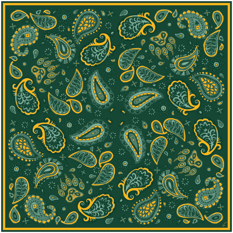 Green Bear Paw Paisley – Bougie Bandana