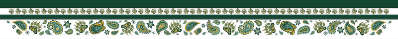 Green Bear Paw Paisley Silky (Skinny Scarf)