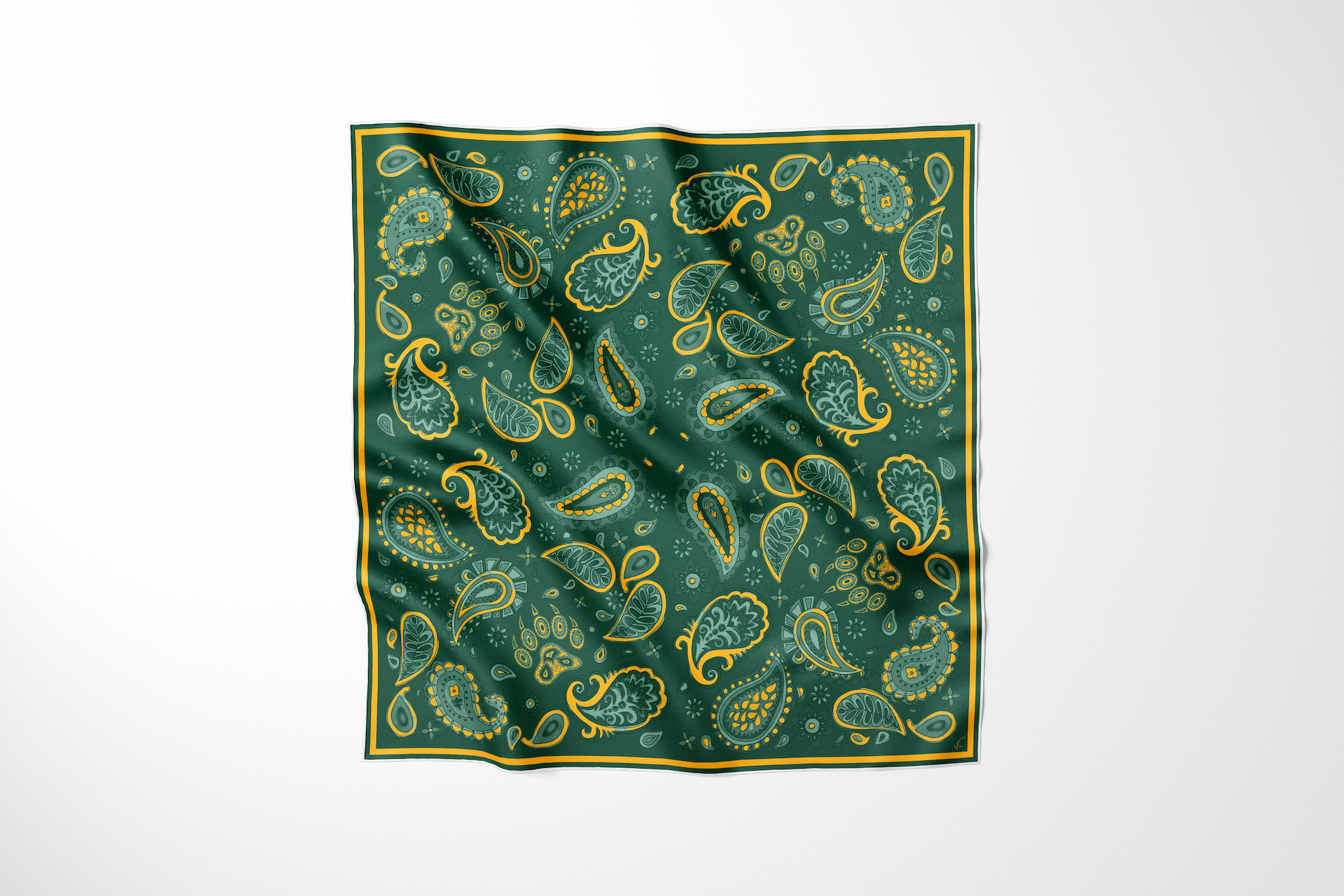 Green Bear Paw Paisley Scarf