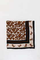 Brown Western Floral Scarf