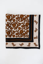 Brown Western Floral Scarf