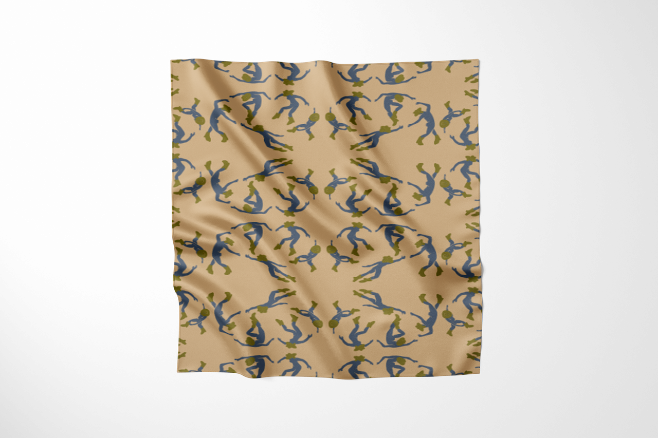 Texas Two-Step — Large Silk Scarf (Neutral)