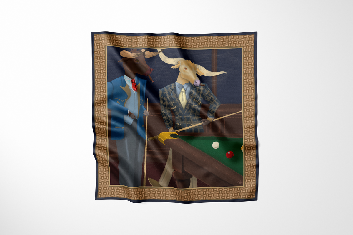 The Billiards Club- Large Silk Scarf
