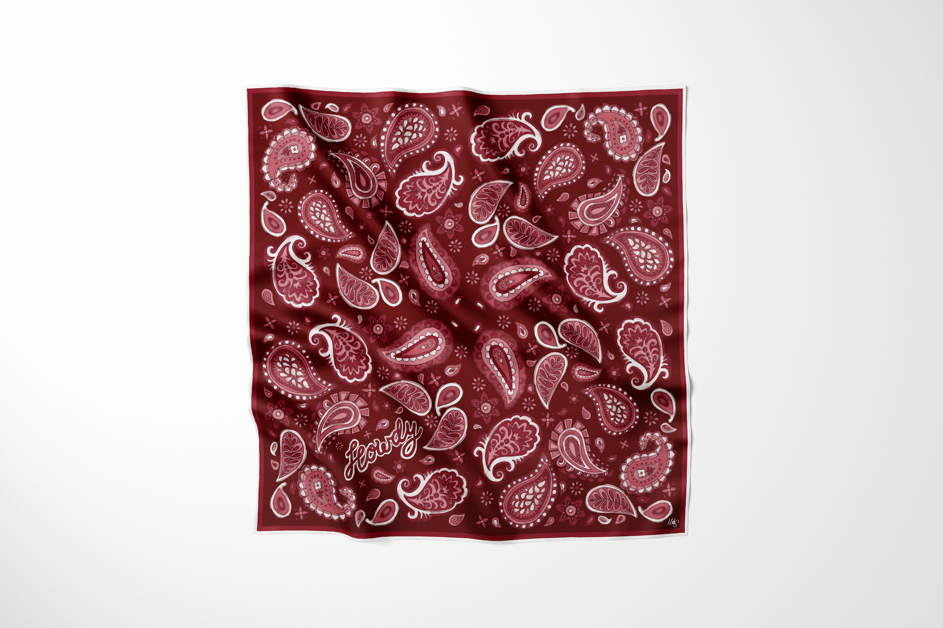 Maroon Paisley “Howdy” – Bougie Bandana