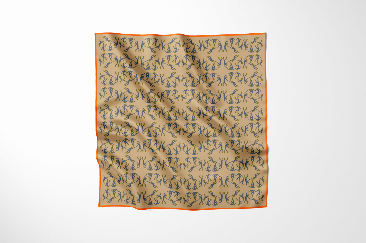 Texas Two-Step — Large Silk Scarf (Neutral)