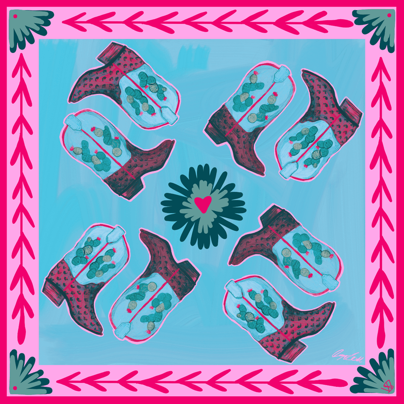 Prickly Pair — Medium Silk Scarf