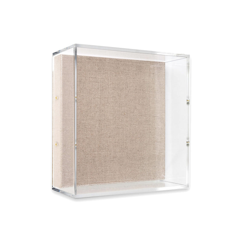 12" x 12" x 3" Modern UV-Grade Acrylic Shadowbox with Linen Canvas