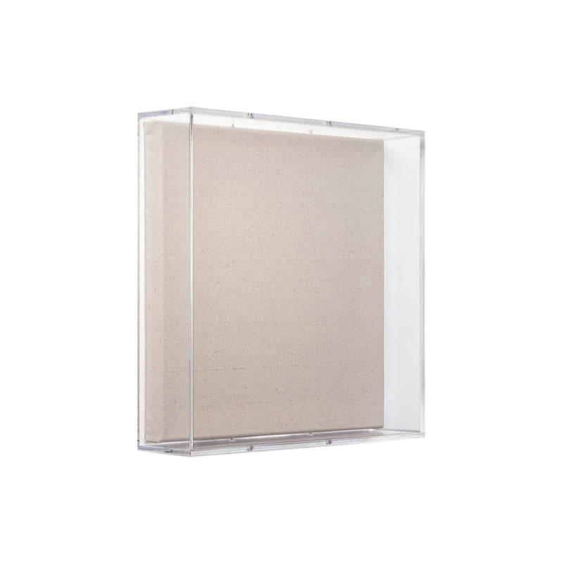 20" x 20" x 3" Modern UV-Grade Acrylic Shadowbox with Linen Canvas