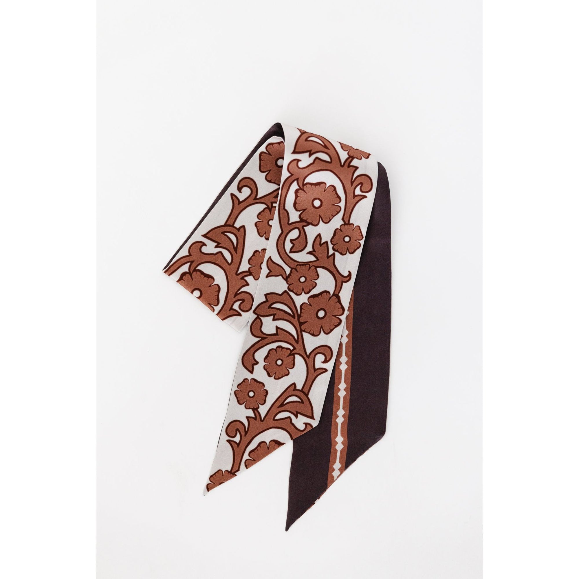 Western Floral Soft Brown Silky