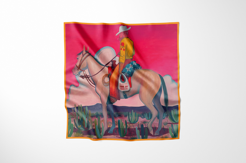 The Thank You Cowboy — Large Silk Scarf