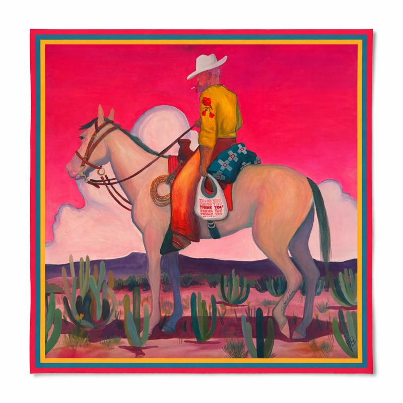 The Thank You Cowboy — Large Silk Scarf