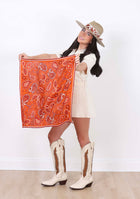 Burnt Orange Paisley Scarf