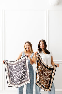 Brown Western Floral Scarf