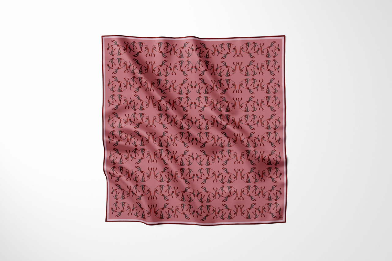 The Two-Step — Large Silk Scarf (Wine)