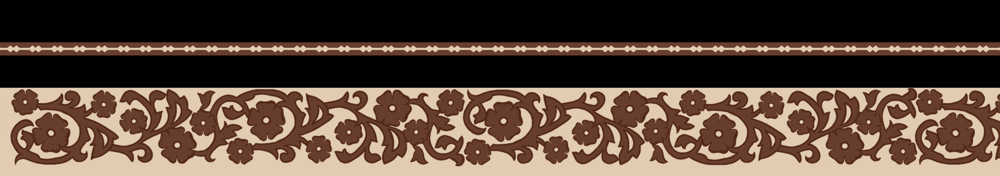 Western Floral Black and Brown Twill image 0