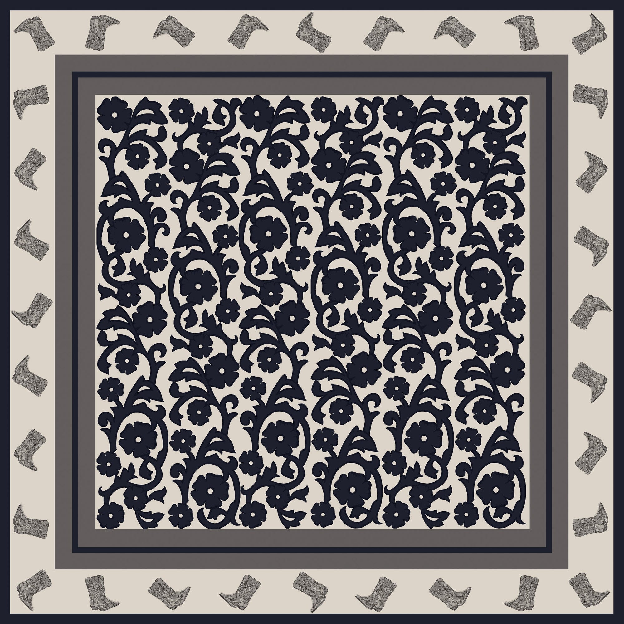 Paisley Boots Navy image 0