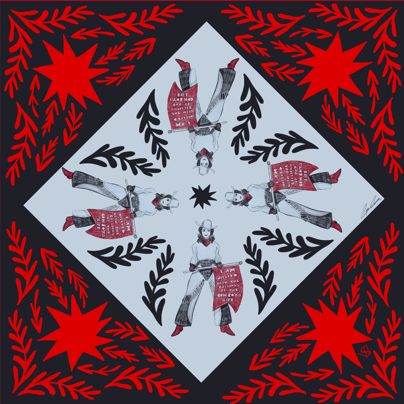 Caya's Cowgirls Medium Silk Scarf