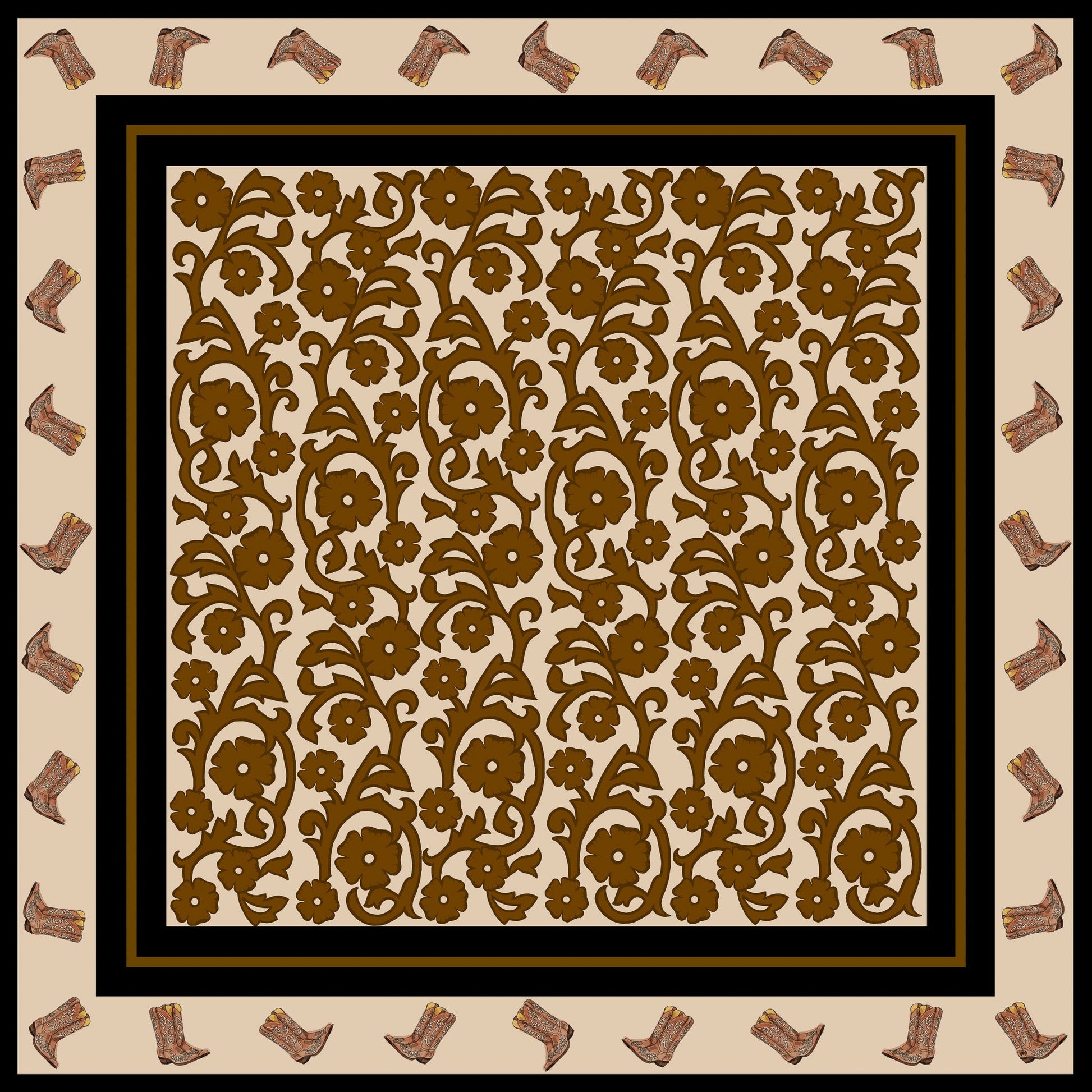 Paisley Boots Black/Brown image 0