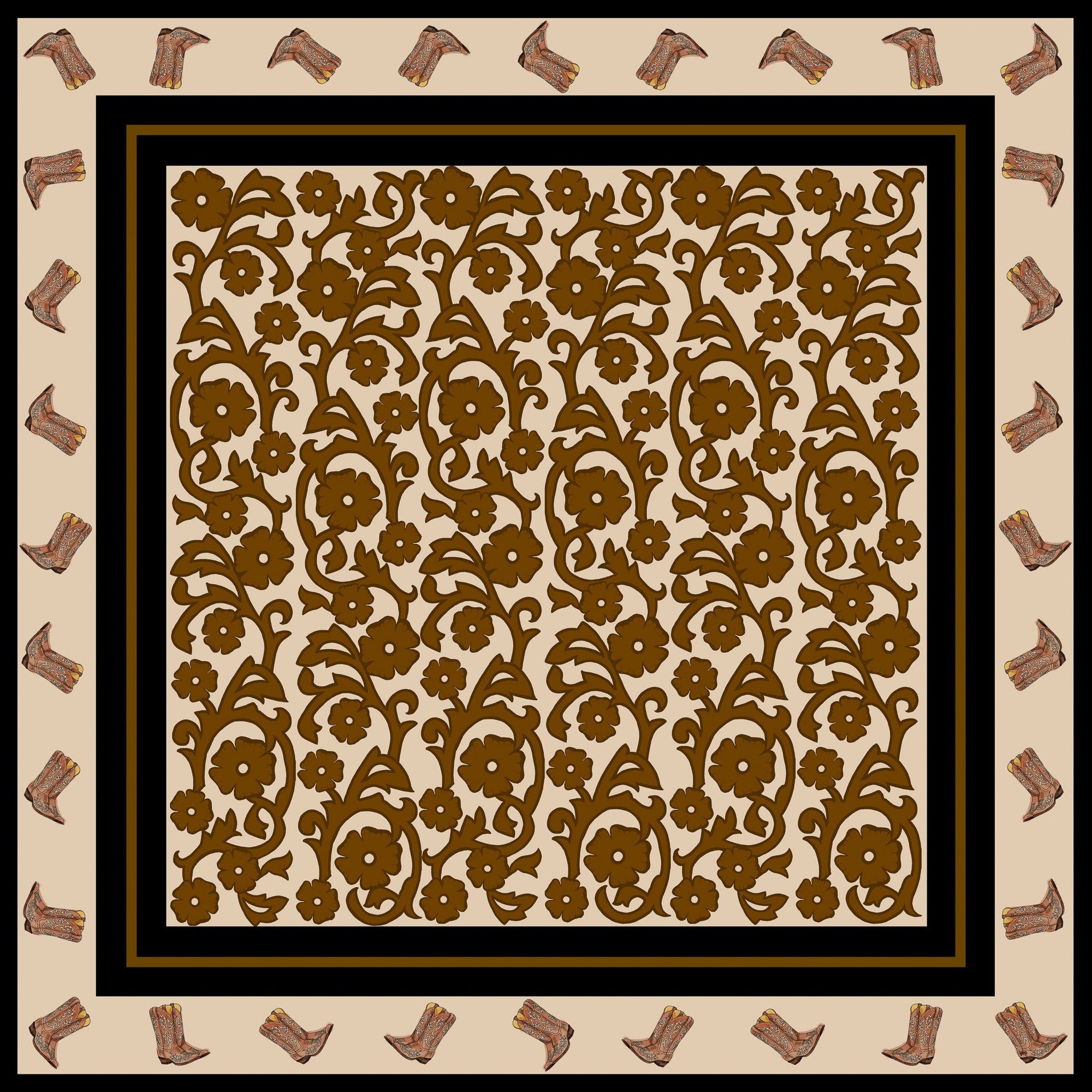 Paisley Boots Black/Brown image 0