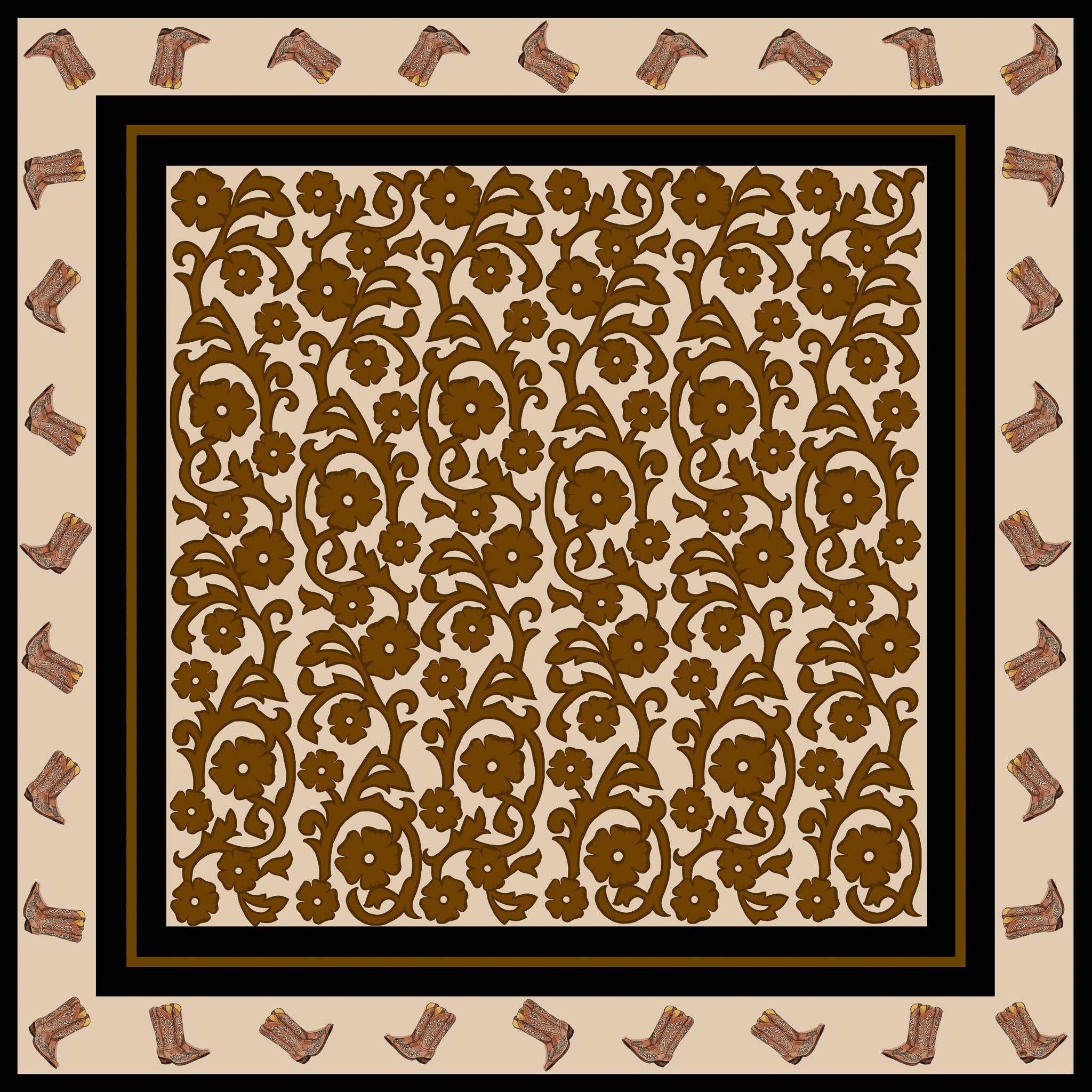 Paisley Boots Black/Brown image 0