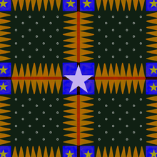 Frontier Star — Medium Silk Scarf (Midnight Range)