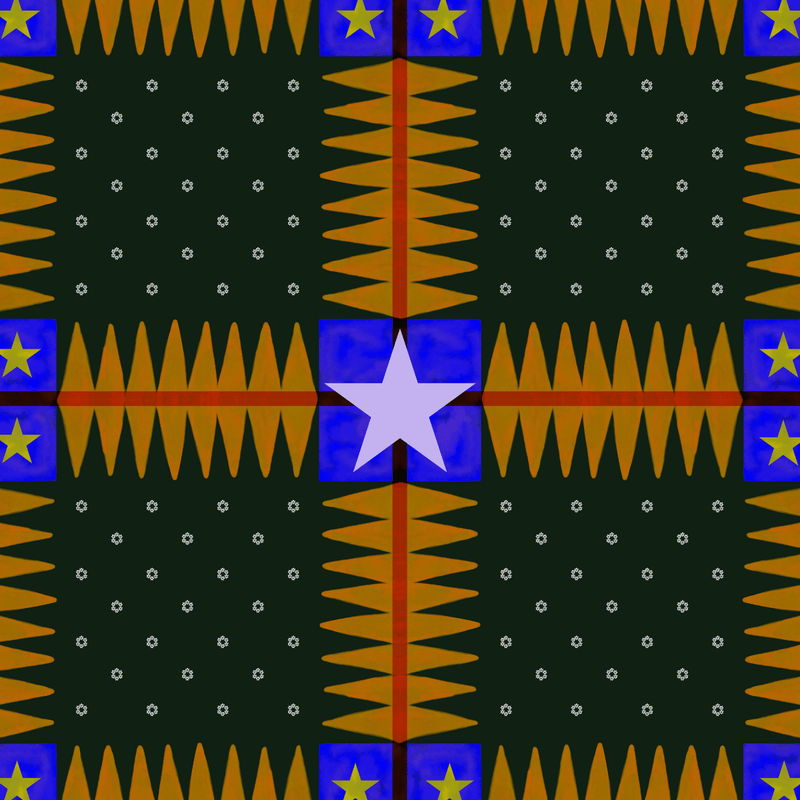 Frontier Star — Medium Silk Scarf (Midnight Range)