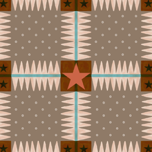 Frontier Star — Medium Silk Scarf (Saddle Dust)